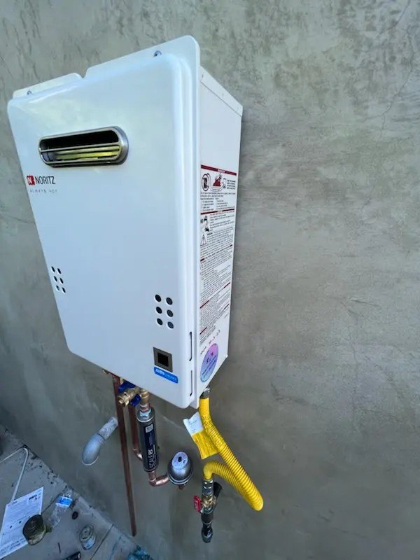Tankless water heater installation for Tiger Lily homes